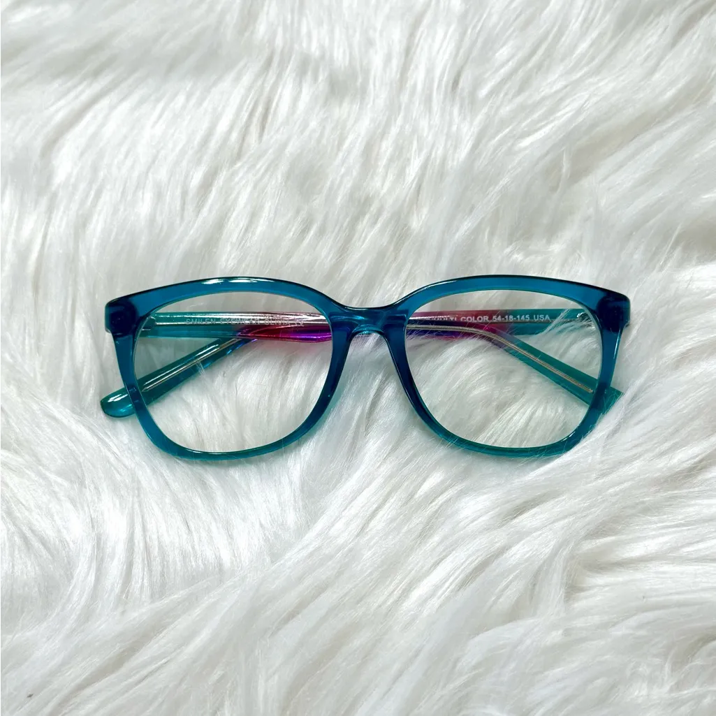Teal Plastic Eye Glass Frames Smilen Eyewear Olivia Blue - Image 8