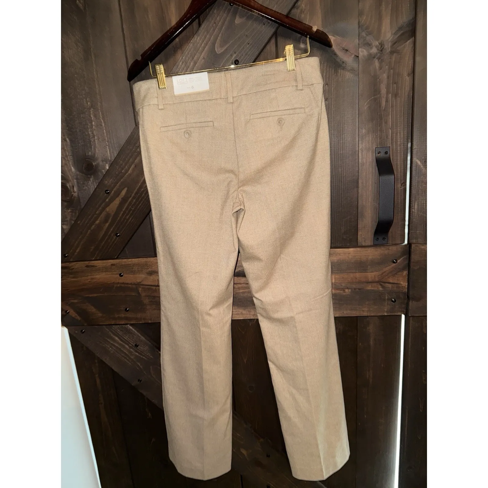 LOFT‎ NEW Tan Straight Leg Dress Pants Stretch Career Work Office Women's 6 - Image 4