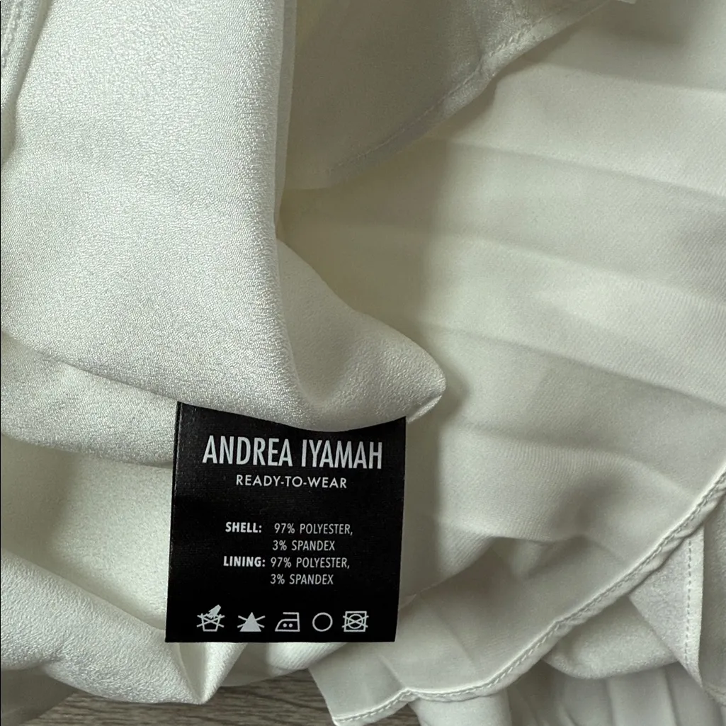 NEW Andrea Iyamah resort vacation white satin pleated sachi romper Large - Image 14