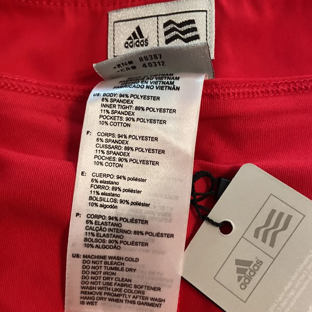 Adidas Bold Red Skirt/Skorts size 10 brand new length 18” waist 32” - Image 6