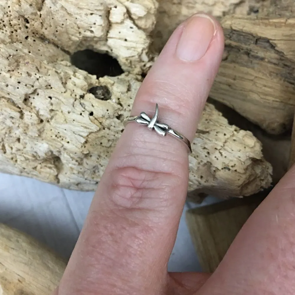 Dragonfly Sterling Silver Toe Ring Midi Ring Silver - Image 3