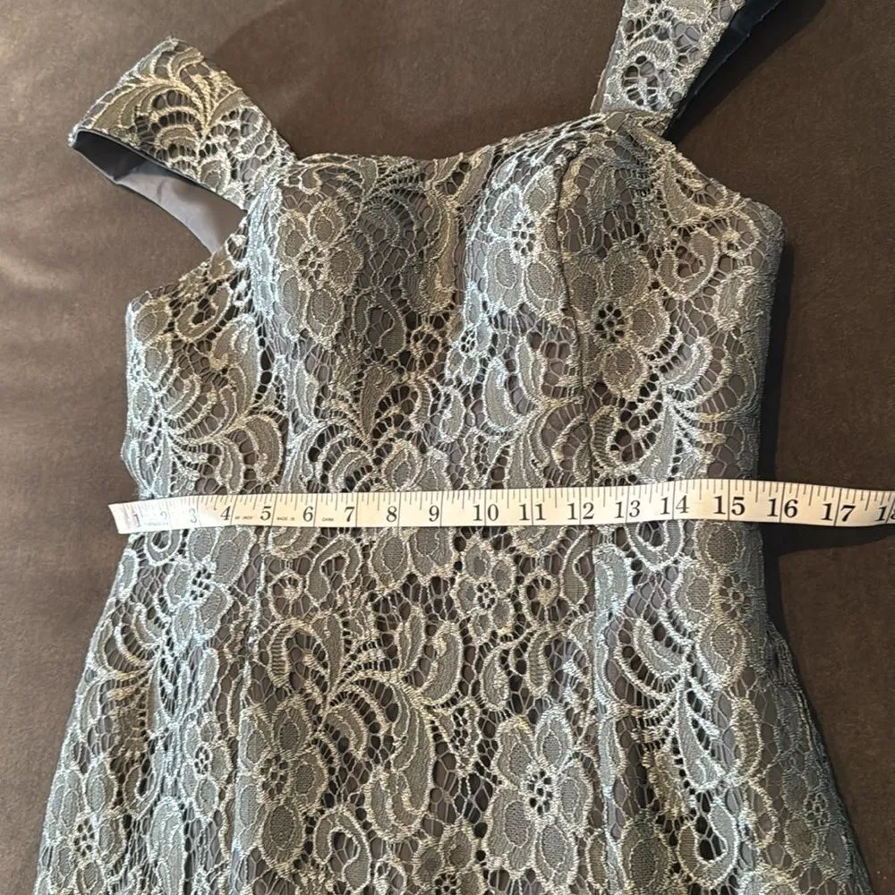 Tea Length Gray Mother of the Bride Dress Chiffon Jacket Corset Back Size 12 NEW - Image 9