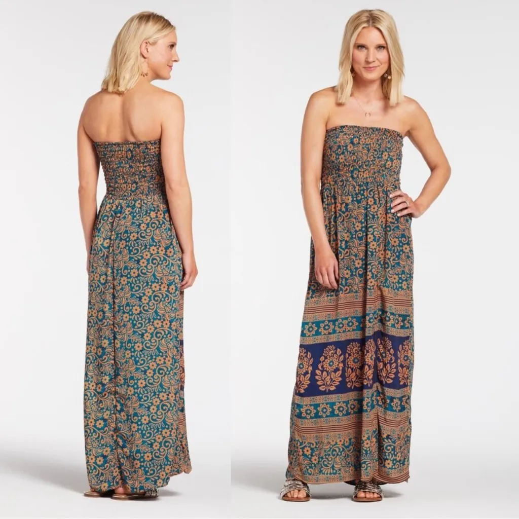 RAGA Anthropologie Patterned Strapless Maxi Dress - Image 2