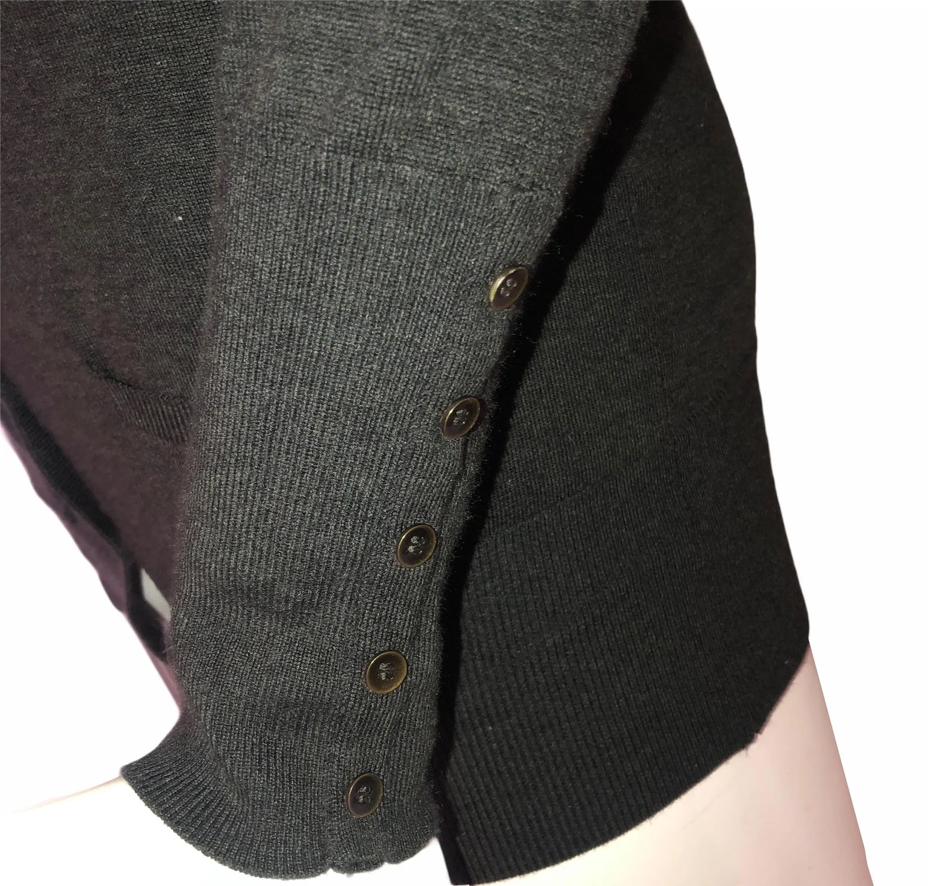 New York & Company V Neck Buttoned Cardigan  - Image 3