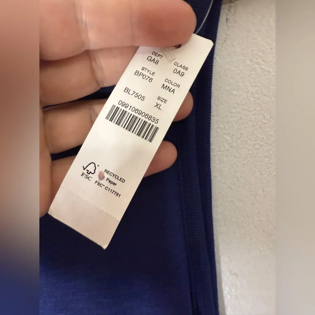 J Crew  Womens Vintage Cotton Knot Back Tank Top Blue XL‎ BP076 NWT - Image 4