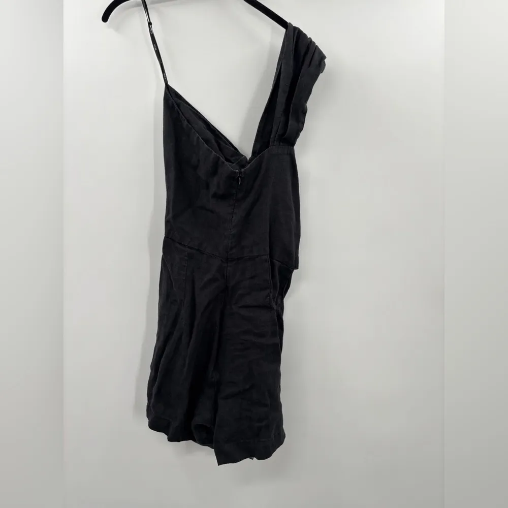 Just BEE Queen Solange Linen Romper Black Size M - Image 4