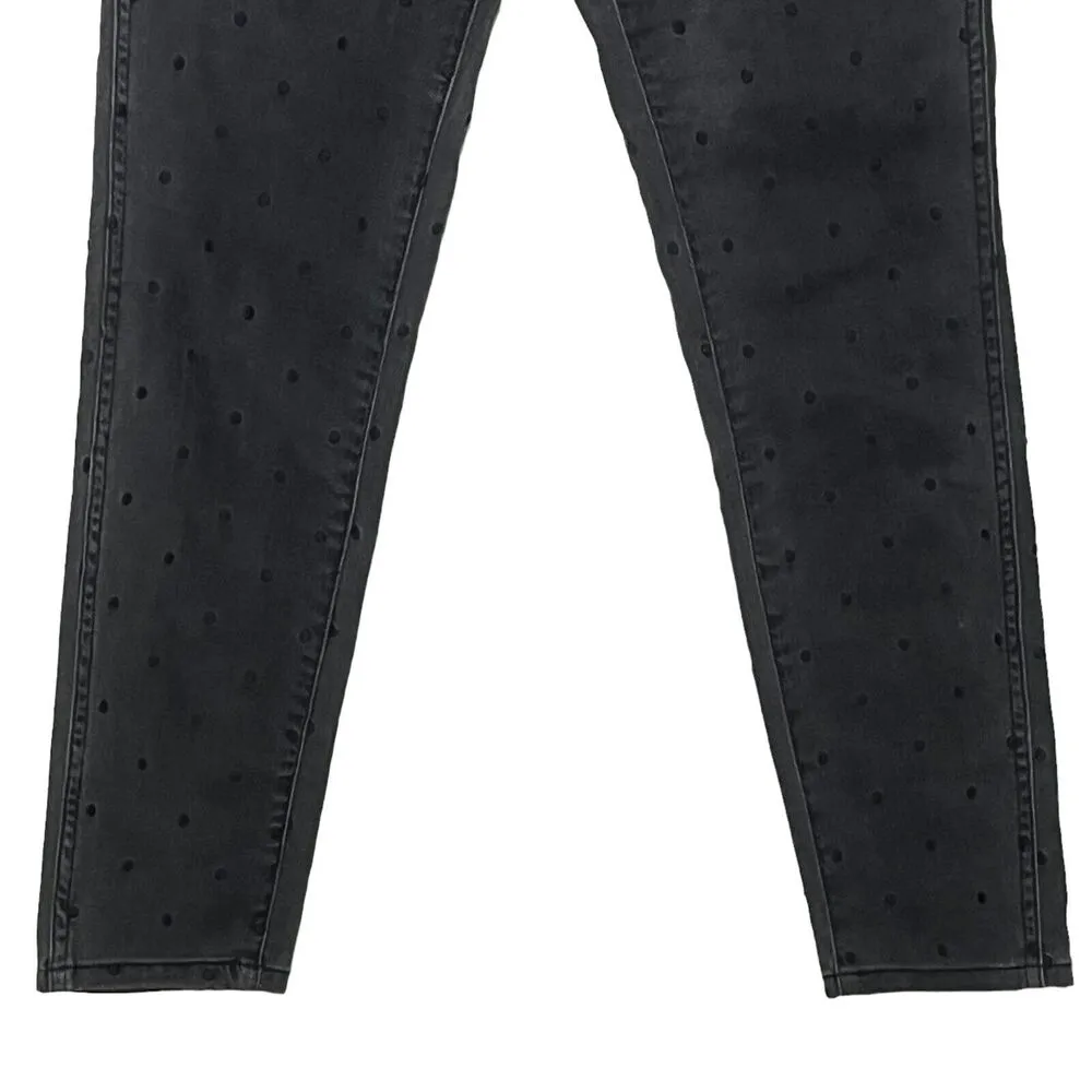 Ulla Johnson Prince Polka Dot Skinny Jeans Cropped Charcoal Gray Women’s Size 2 - Image 3