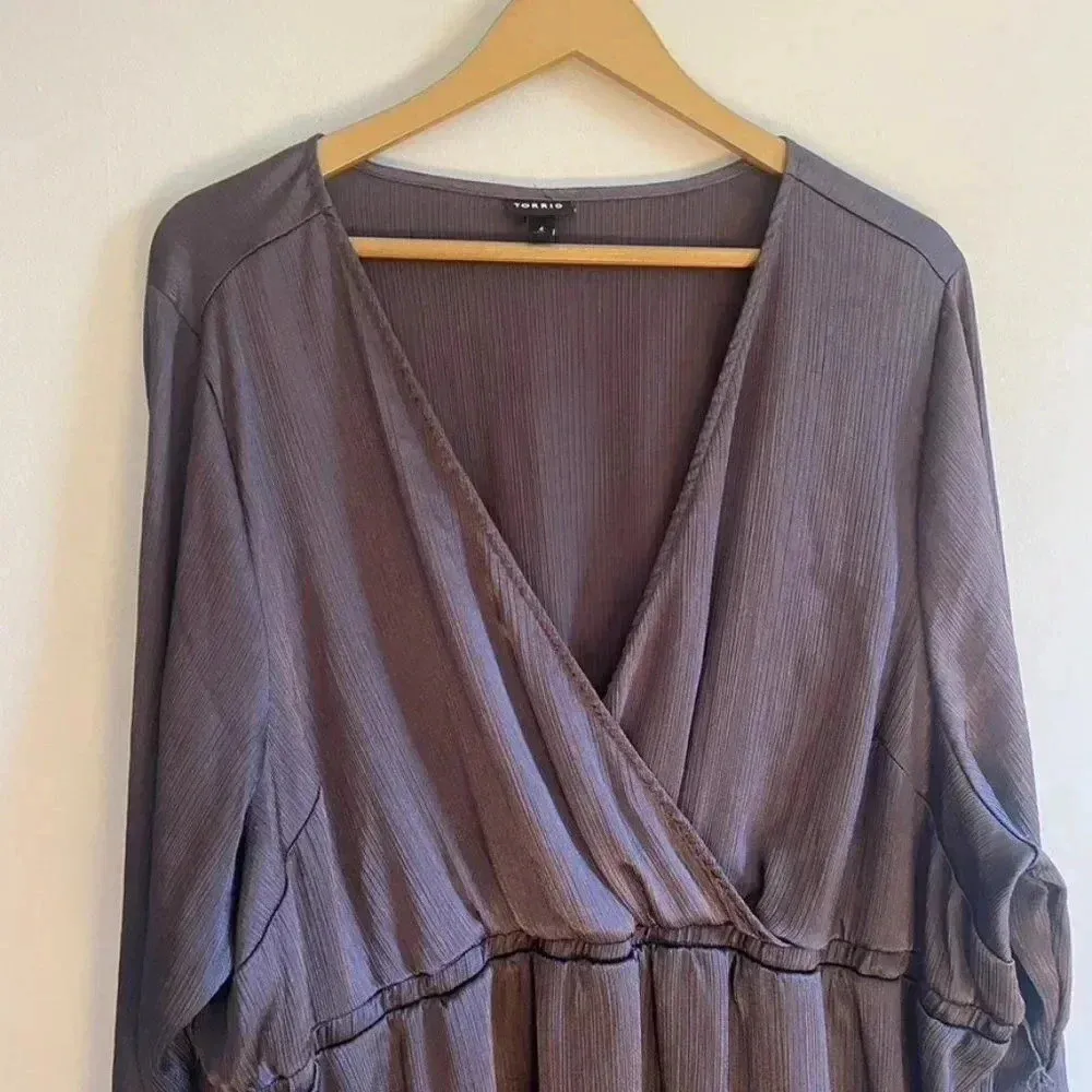 Faux Wrap Blouse with Belt - Image 7