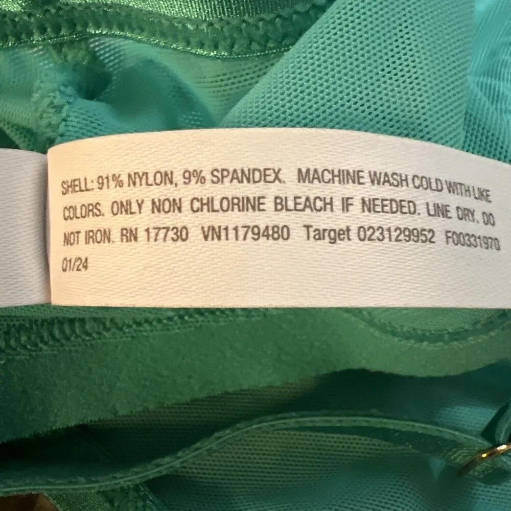 Auden Mesh Triangle Bralette Green Women's XS - Image 4