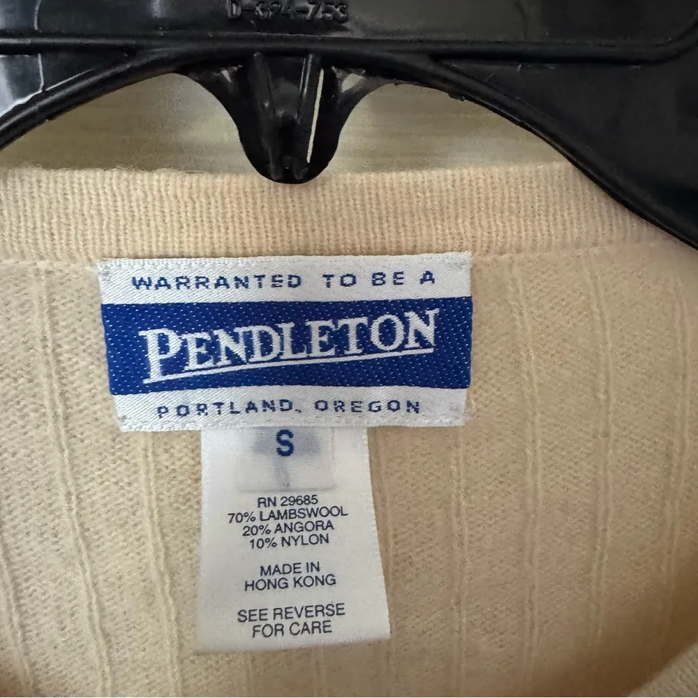 Pendleton  Small Tan Cardigan Button Front Sweater Lambswool Blend - Image 5