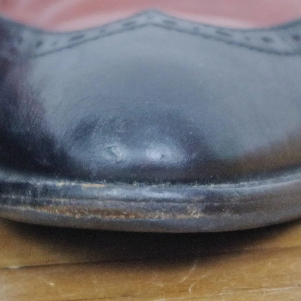 Bruno Magli Italian Made Two Tone Leather Spectator Brogue Heels Size EU 37.5B Black - Image 9