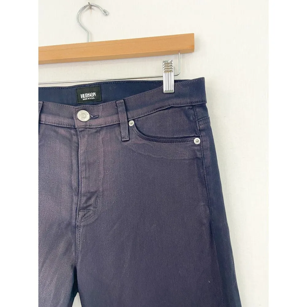 Hudson Nico Mid-Rise Super Skinny Jeans in GOLO Metallic Purple Haze size 31 - Image 3