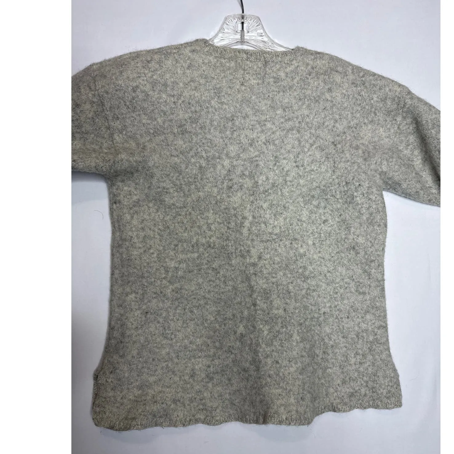 1980s Woolrich Rugged Outdoorwear Gray Heather Wool Henley Sweater
size medium - Image 11