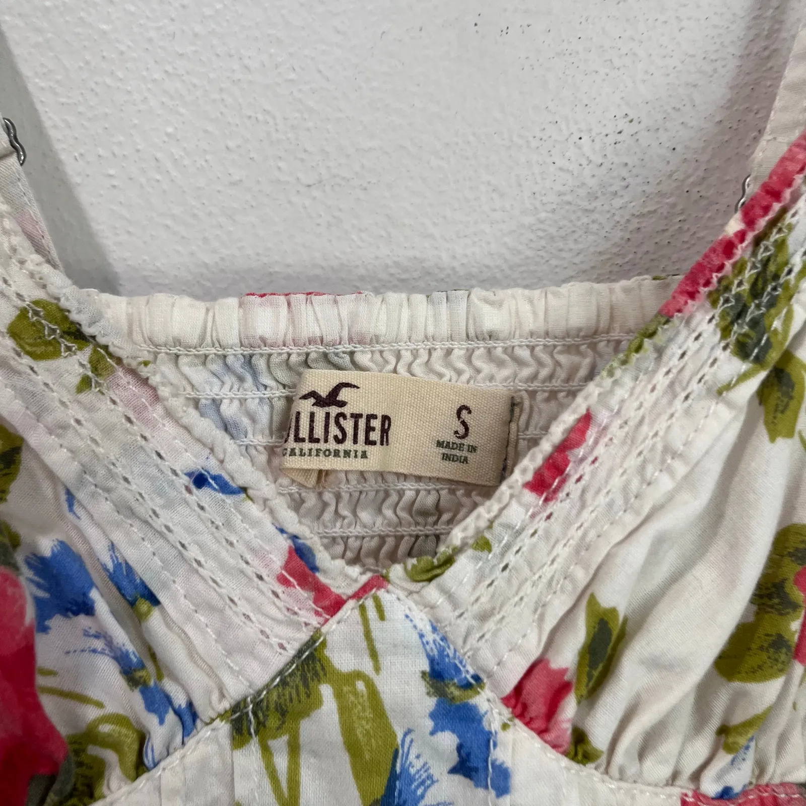 Hollister Floral Babydoll Dress White Size S Mini Cottagecore Coquette - Image 9