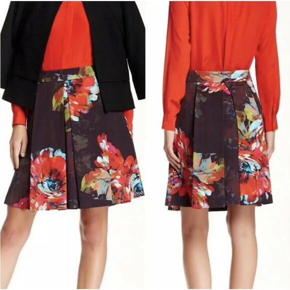 Trina Turk NWOT Women's Brown Floral Bright Blouson Skirt - Size 6 - Image 2