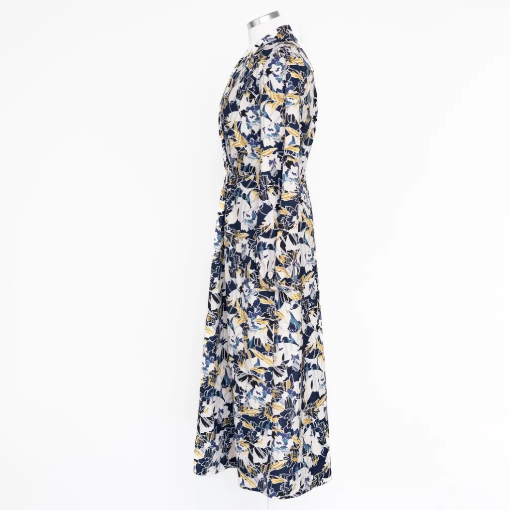 Kay Unger - Abstract Print Long-Sleeve Midi Dress - Image 7