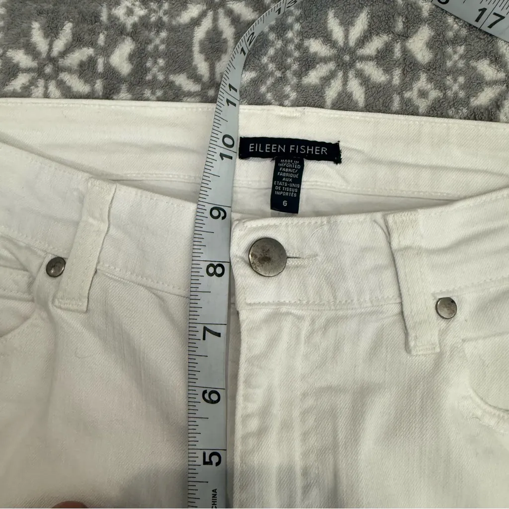 Eileen‎ Fisher White Straight Leg Jeans Size 6 - Image 10