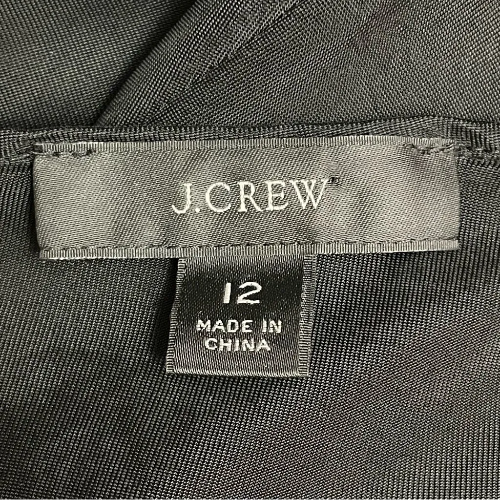 J. Crew Gwyneth Cupro Blend Slip Dress Size 12 Black Midi Sheath Minimalist Y2K - Image 8