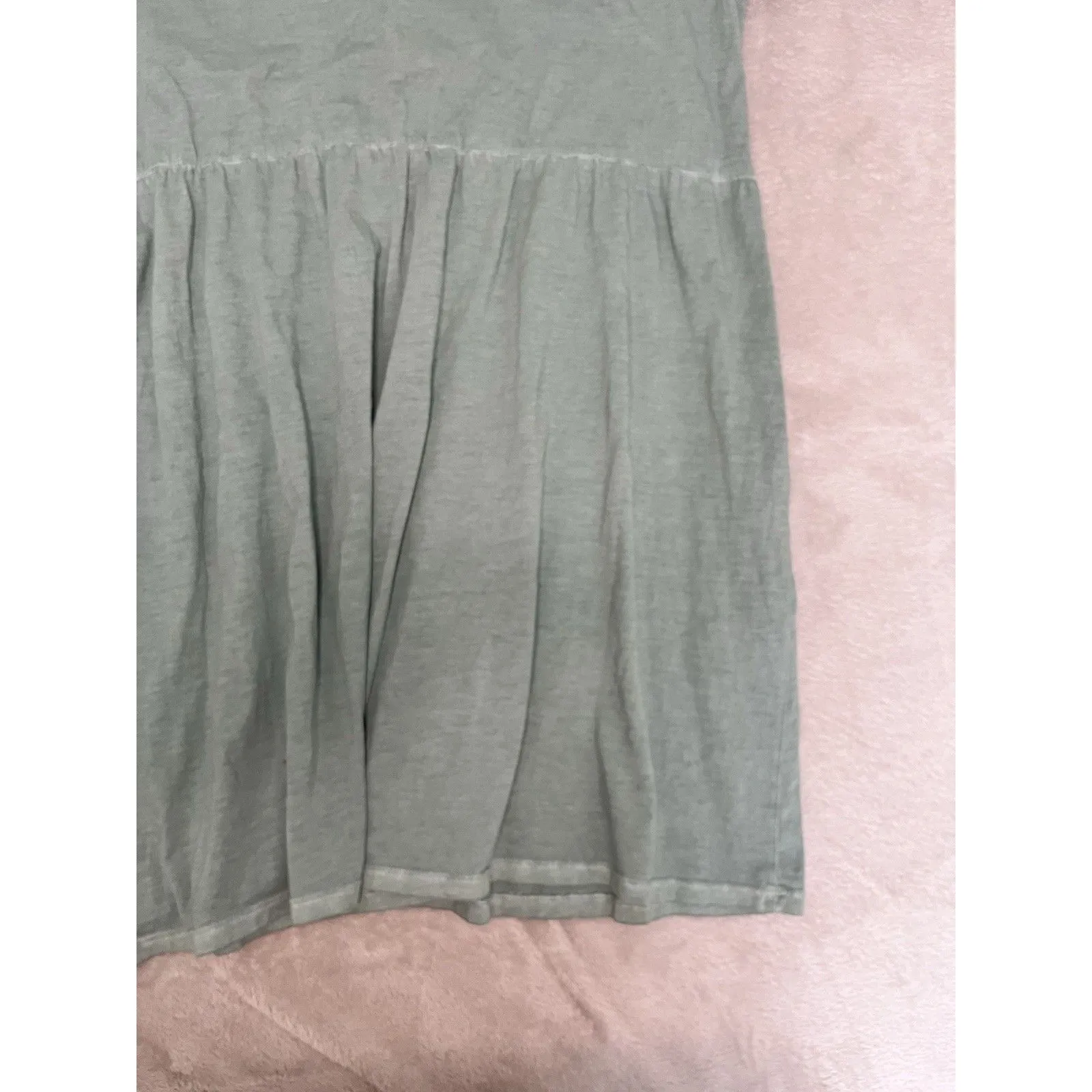 Peruvian Connection Sage Green Pima Knit Playa Shirt Dress Pockets Size XL - Image 10