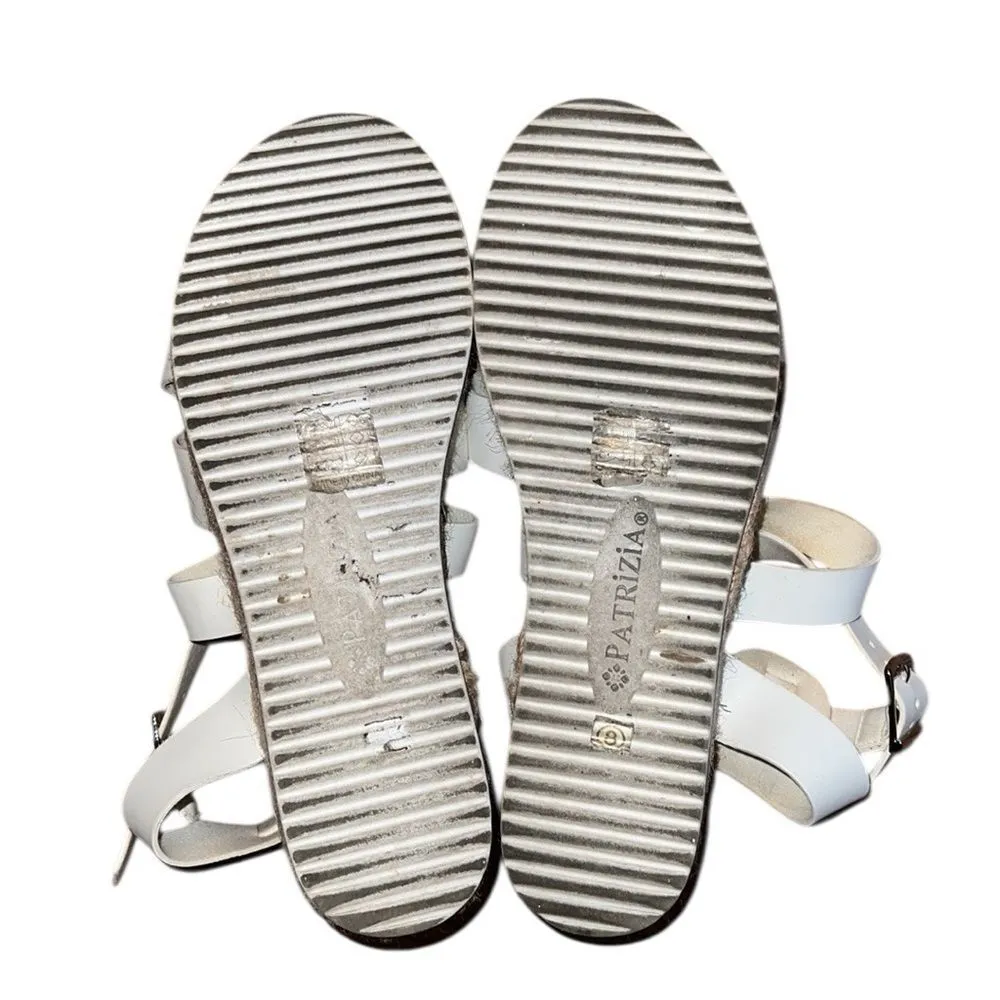Patrizia By Spring Step Stylish White Sandals Size 8 - Image 5