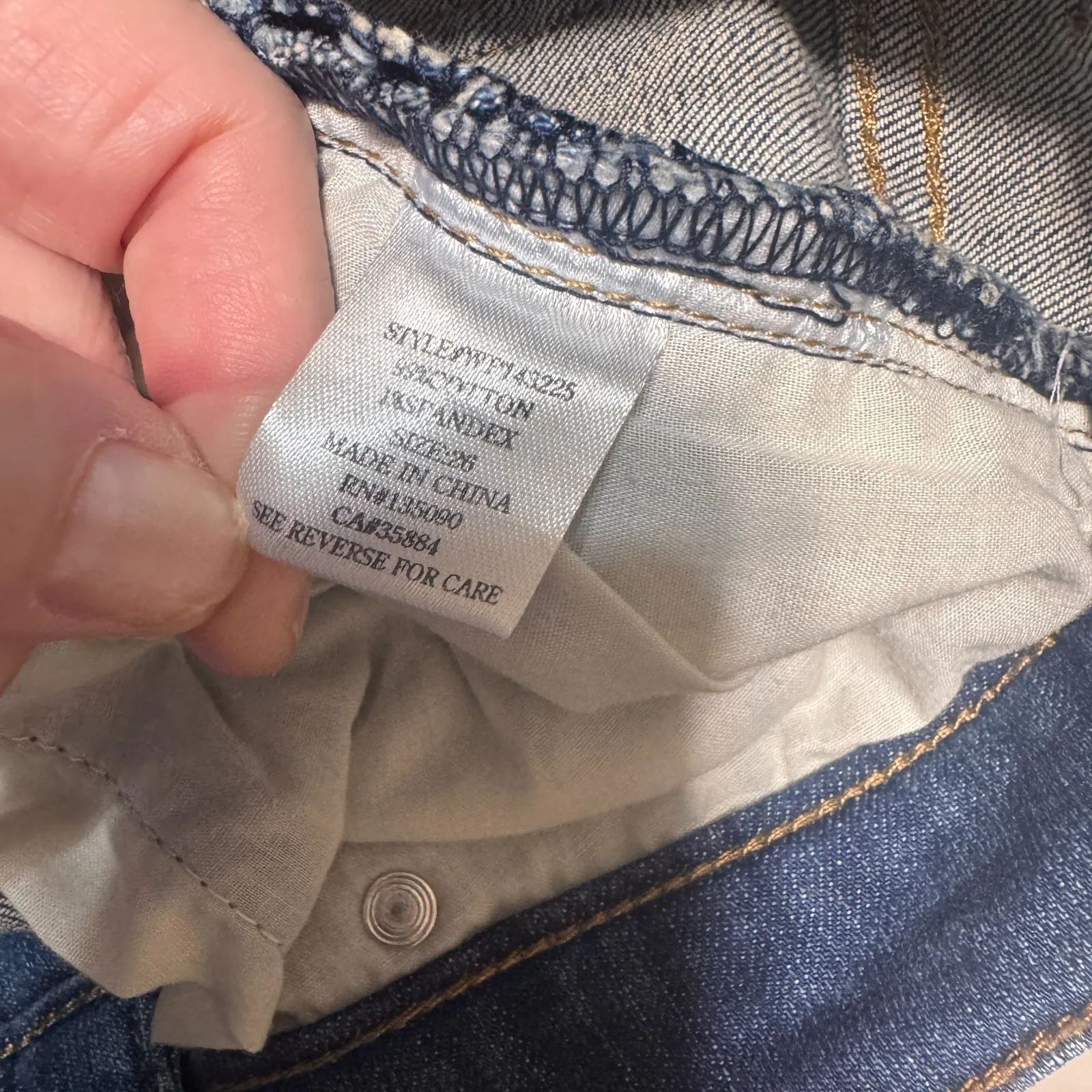 White Crow Jeans Womens 26 Patchwork distressed boho flannel lined grunge - Image 9