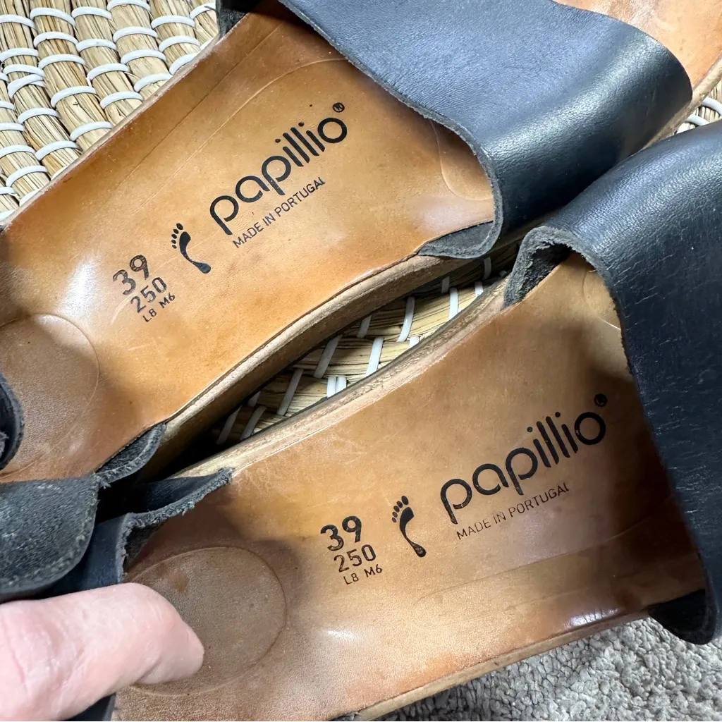 Papillio by Birkenstock Leather Glenda Platform Sandals Ankle Straps in Black 8 - Image 14