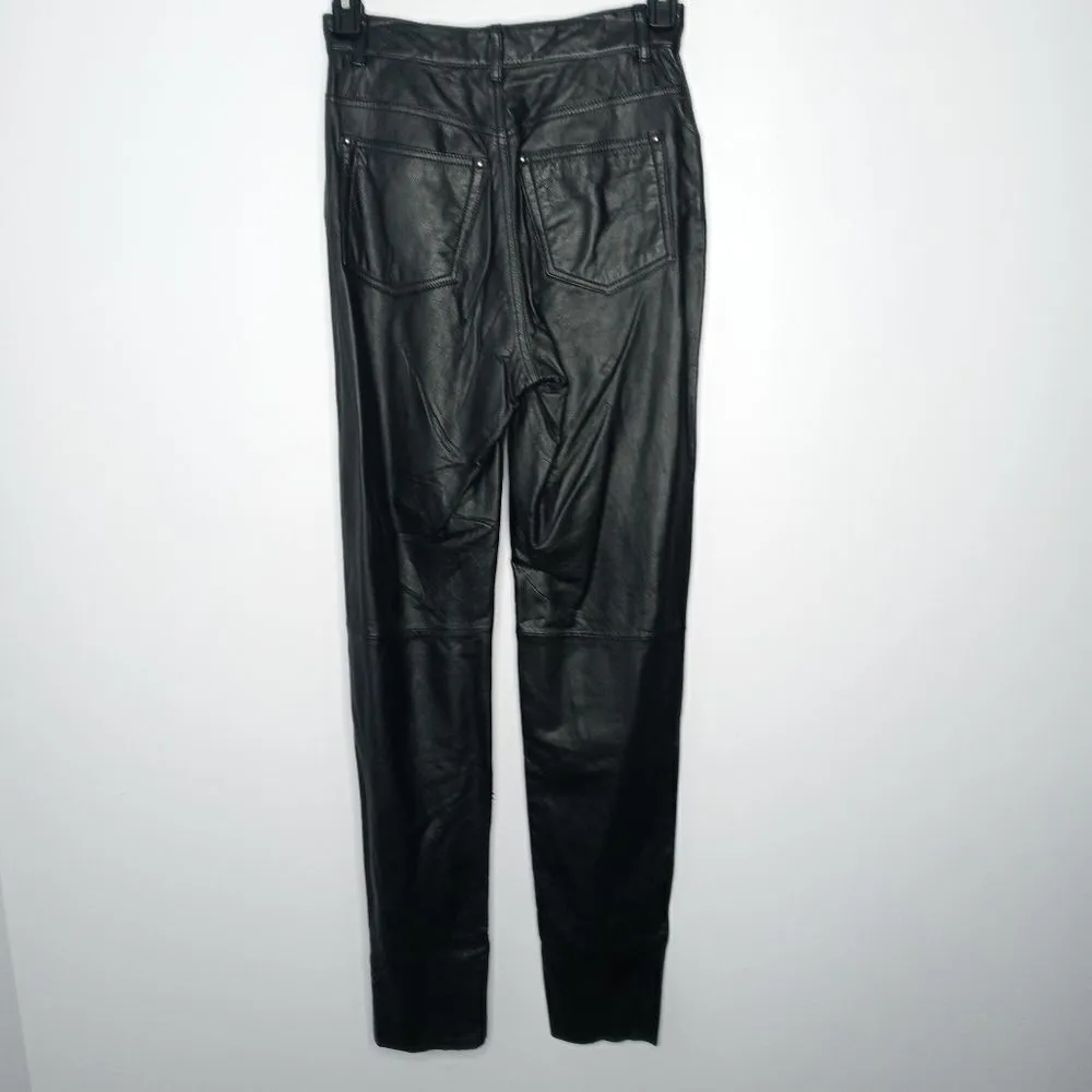 Wilsons leather black leather pants size 10 - Image 4