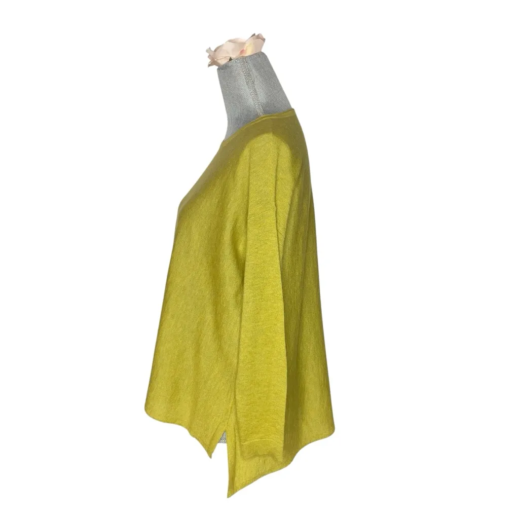 Eileen Fisher Fine Tencel Alpaca Scoop Neck Sweater Tunic Top Fern PP/PTP 2P-4P - Image 3