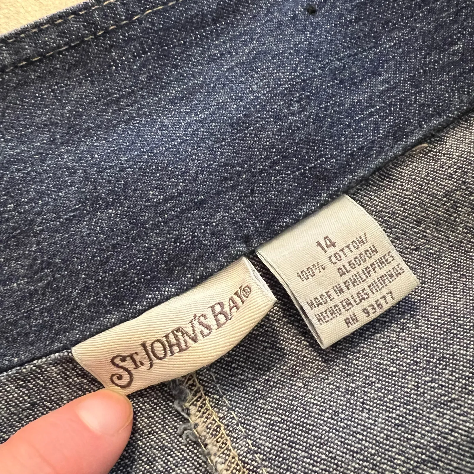 St. John's Bay Vintage Blue 100% Cotton Denim Cargo Utility Skort Size 14 - Image 7