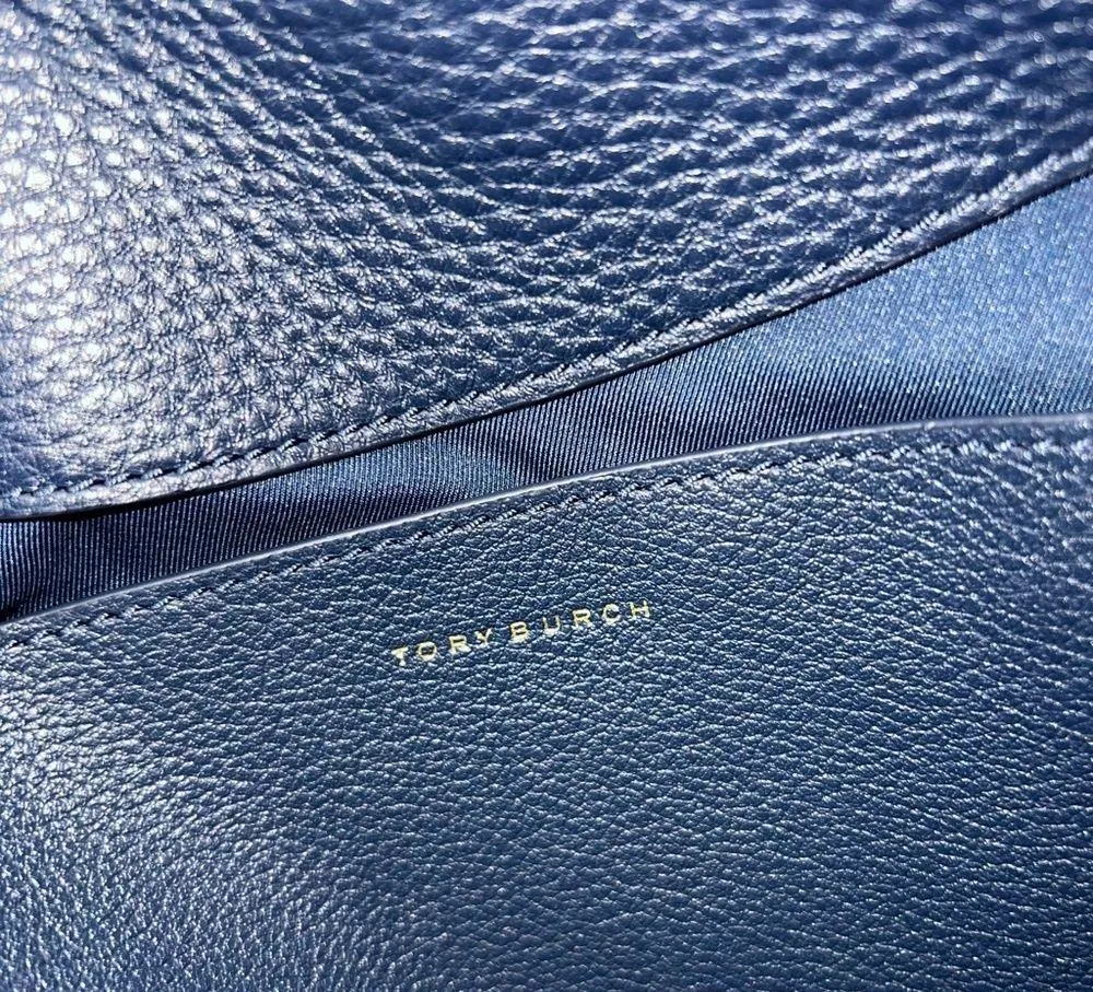 Tory Burch Blue Perry Balloon Stripe Satchel Leather Bag NEW Multicolor - Image 12