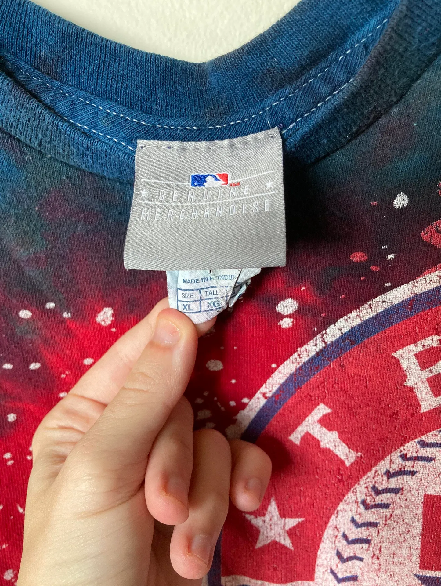 Texas Rangers Tie Dye Shirt Red Size XL - Image 4