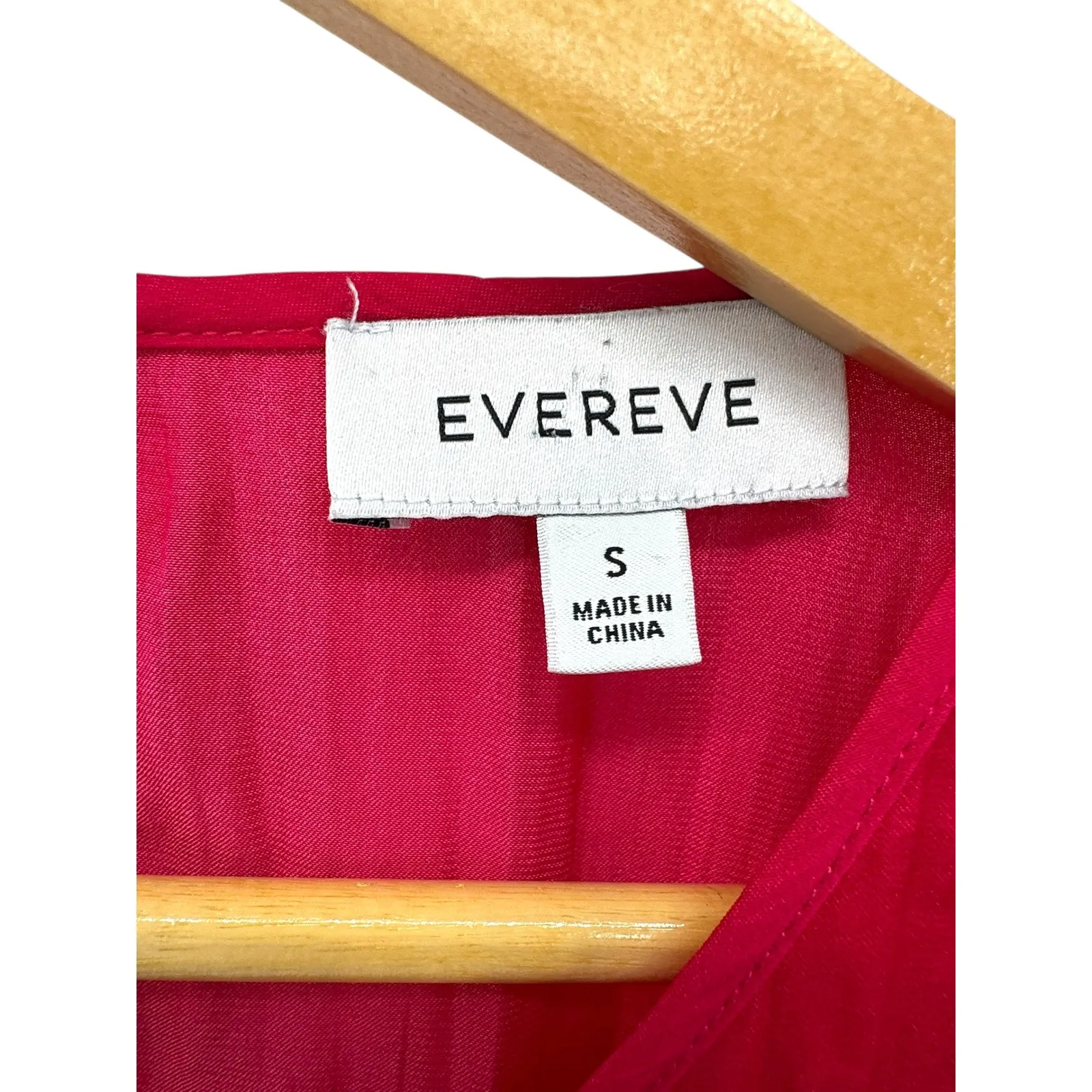 Evereve‎ Hailey Mini Dress Fucshia Pink Barbiecore Long Sleeve Tiered Satin S - Image 3