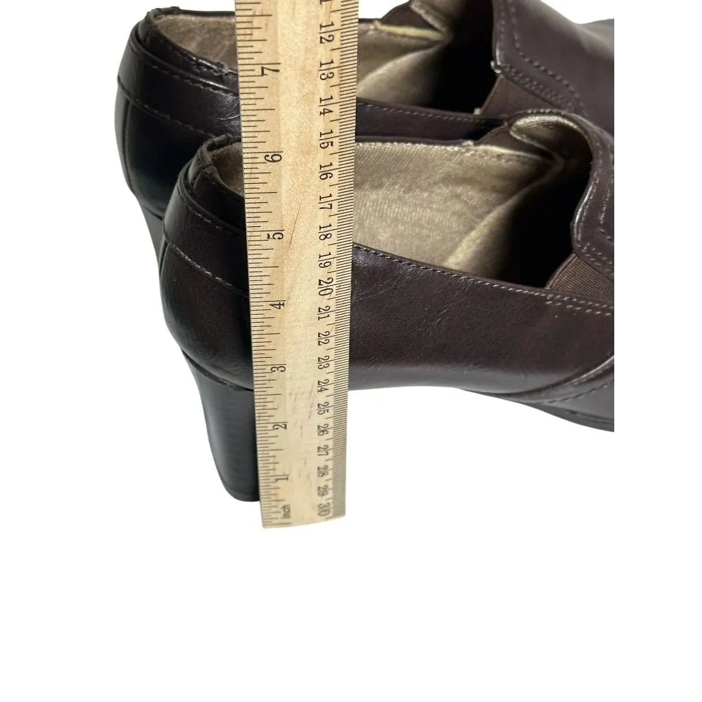LifeStride Brown Leather Block Heel Pumps Soft System Comfort Scout shootie 6M Size 6 - Image 11
