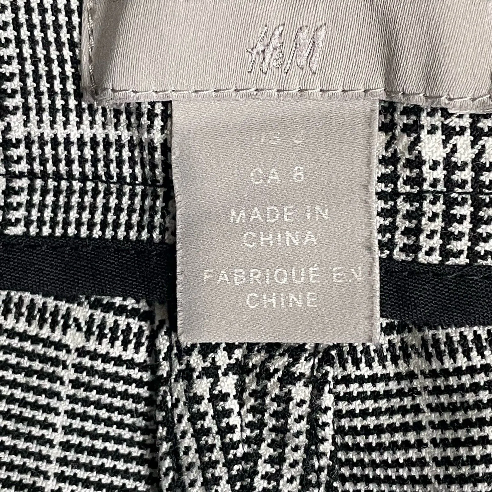 H&M Plaid White Black Dress Pants Womens 8 Slacks Trousers Bottoms Workwear - Image 4
