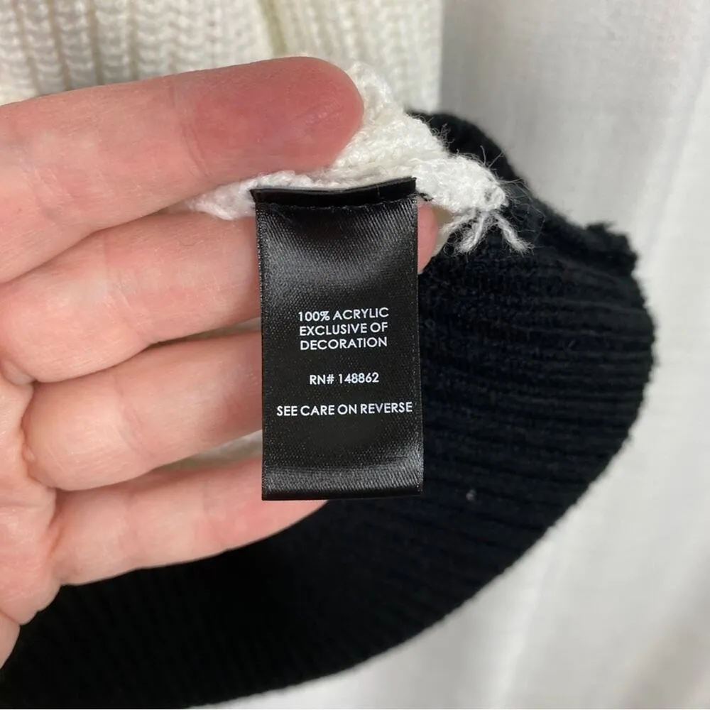 Torrid Black&White Je t’aime (I Love You) Drop Shoulder Crew Neck Sweater Sz.2 - Image 14