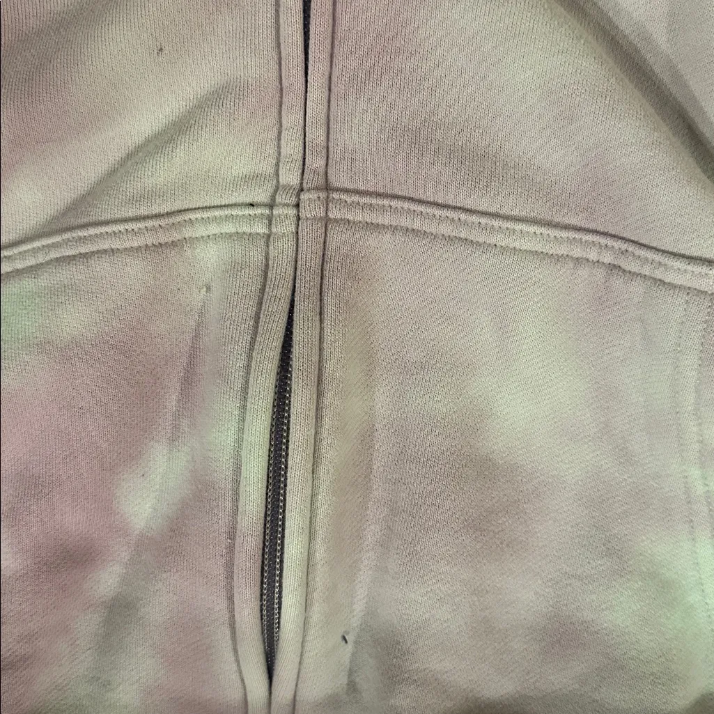 Aritzia TNA Cozy Fleece hoodie jogger set Soft Pink and lime green Large EUC - Image 4