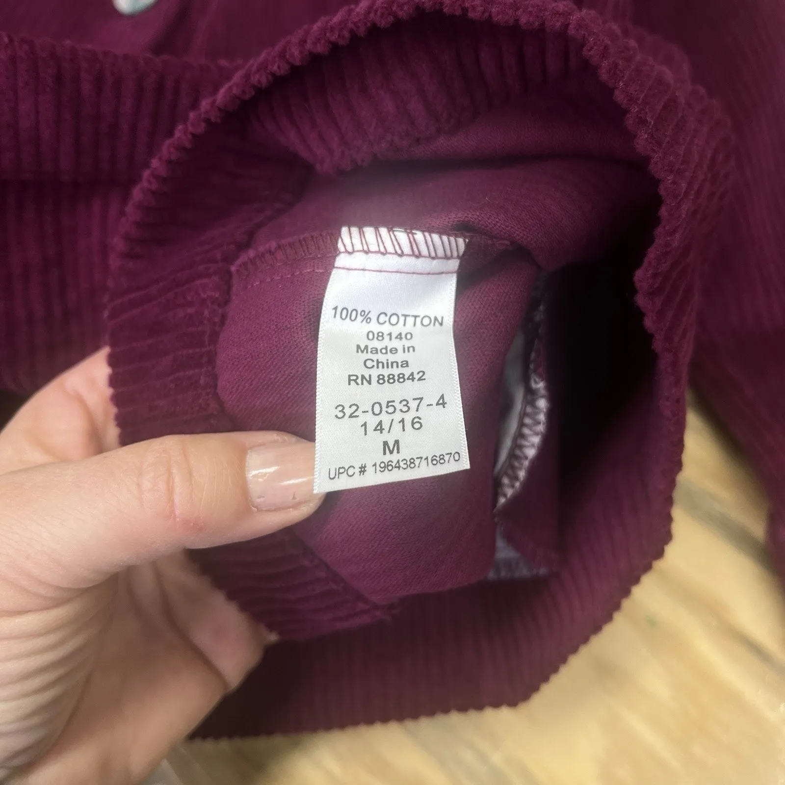 Woman Within Wide Wale Corduroy Shacket Button Chore Jacket Size 14/16 Purple - Image 5