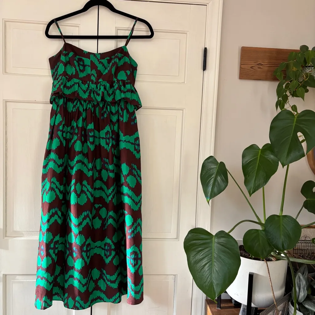 Ulla Kohnson Amaliya Dress Malachite Animal Print Pattern Midi Dress Size 8 - Image 4