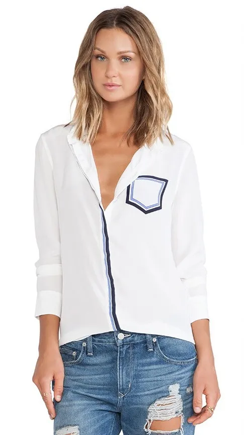 Earl Linear Border Blouse in Bright White & Jewel
EQUIPMENT Size Small NWT - Image 1