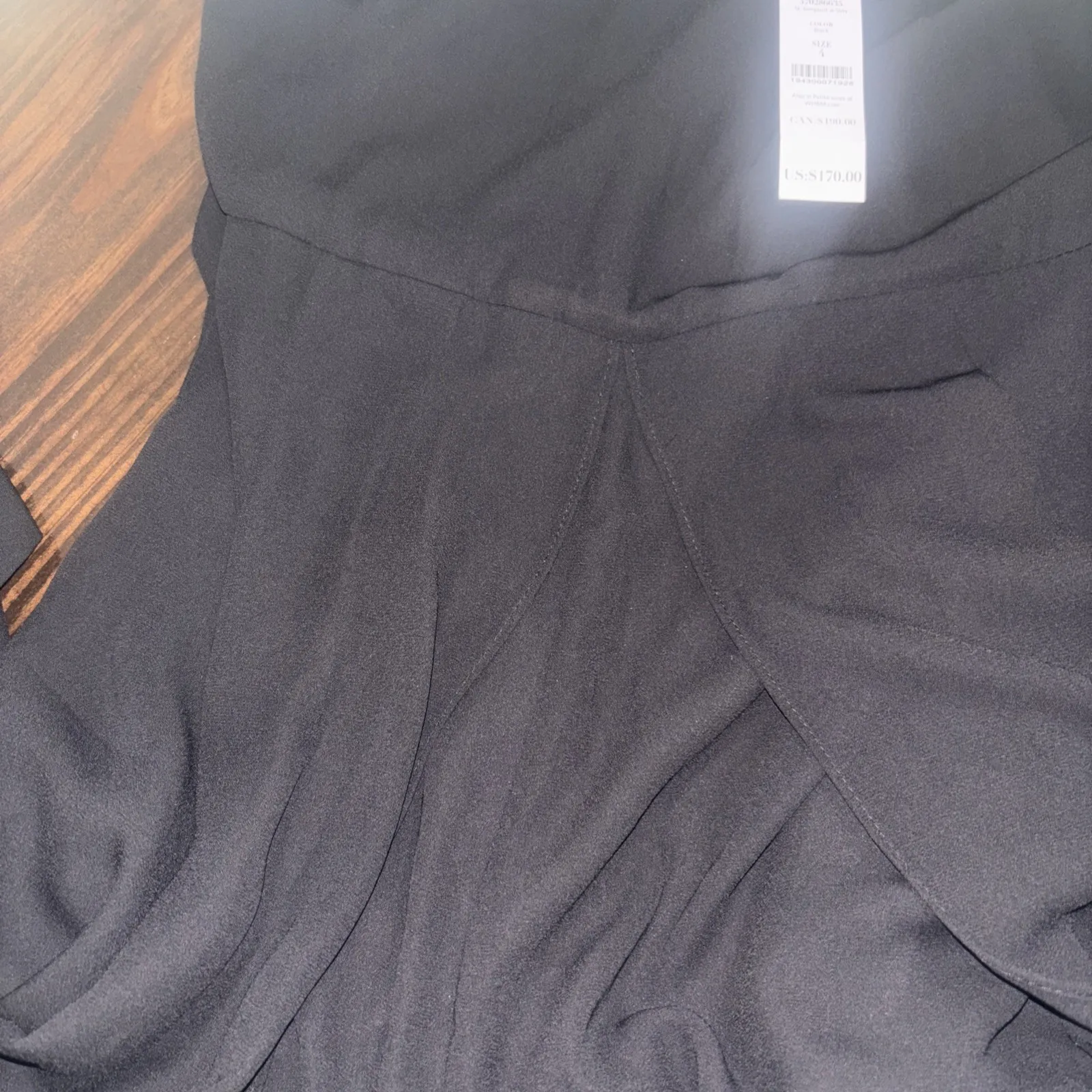 White House Black Market NWT Sz 4 Wide Leg SL Jumpsuit W Slits Lined Tie Back - Image 8