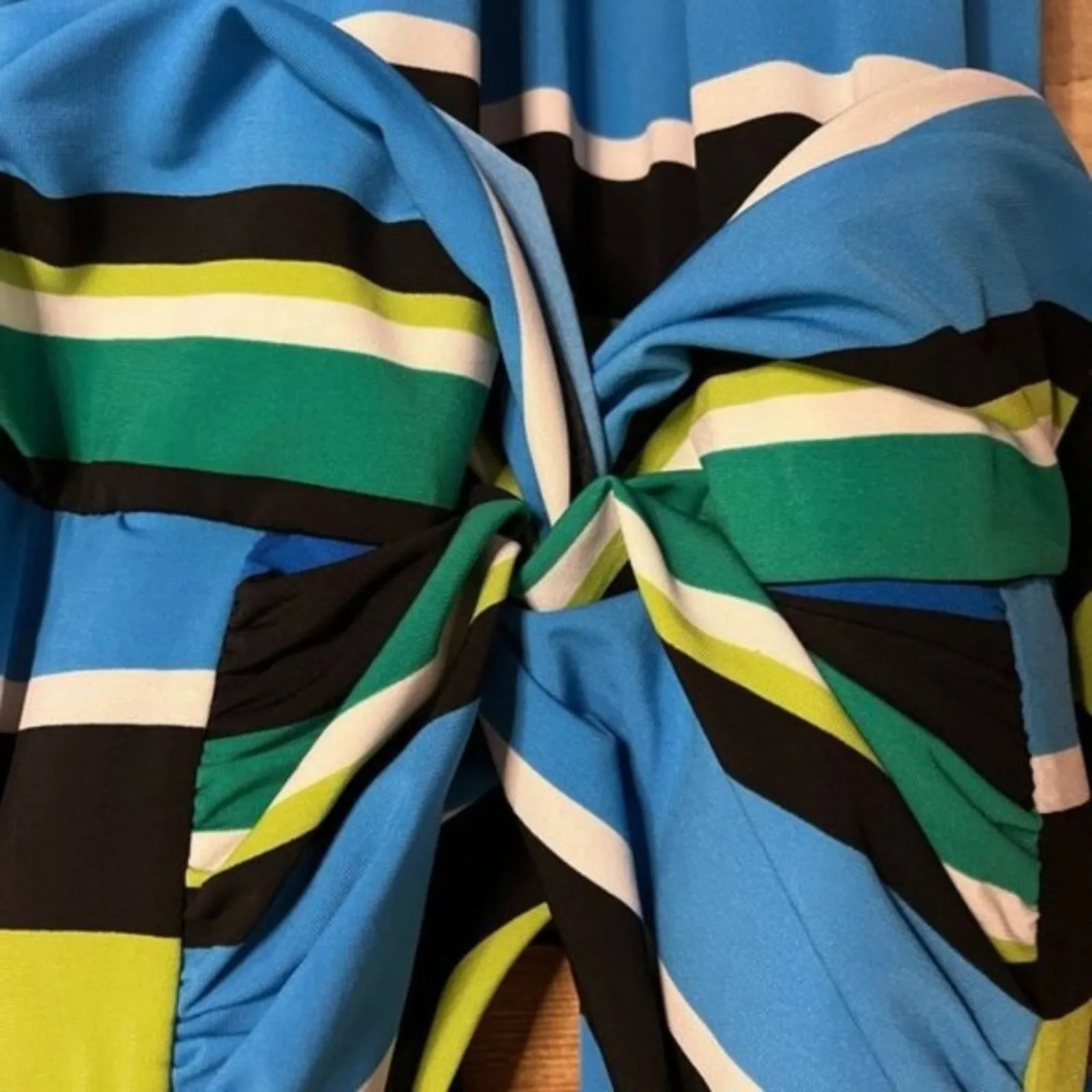 Maurices Blue And Green Stripe Maxi Dress Size‎ 0 - Image 4