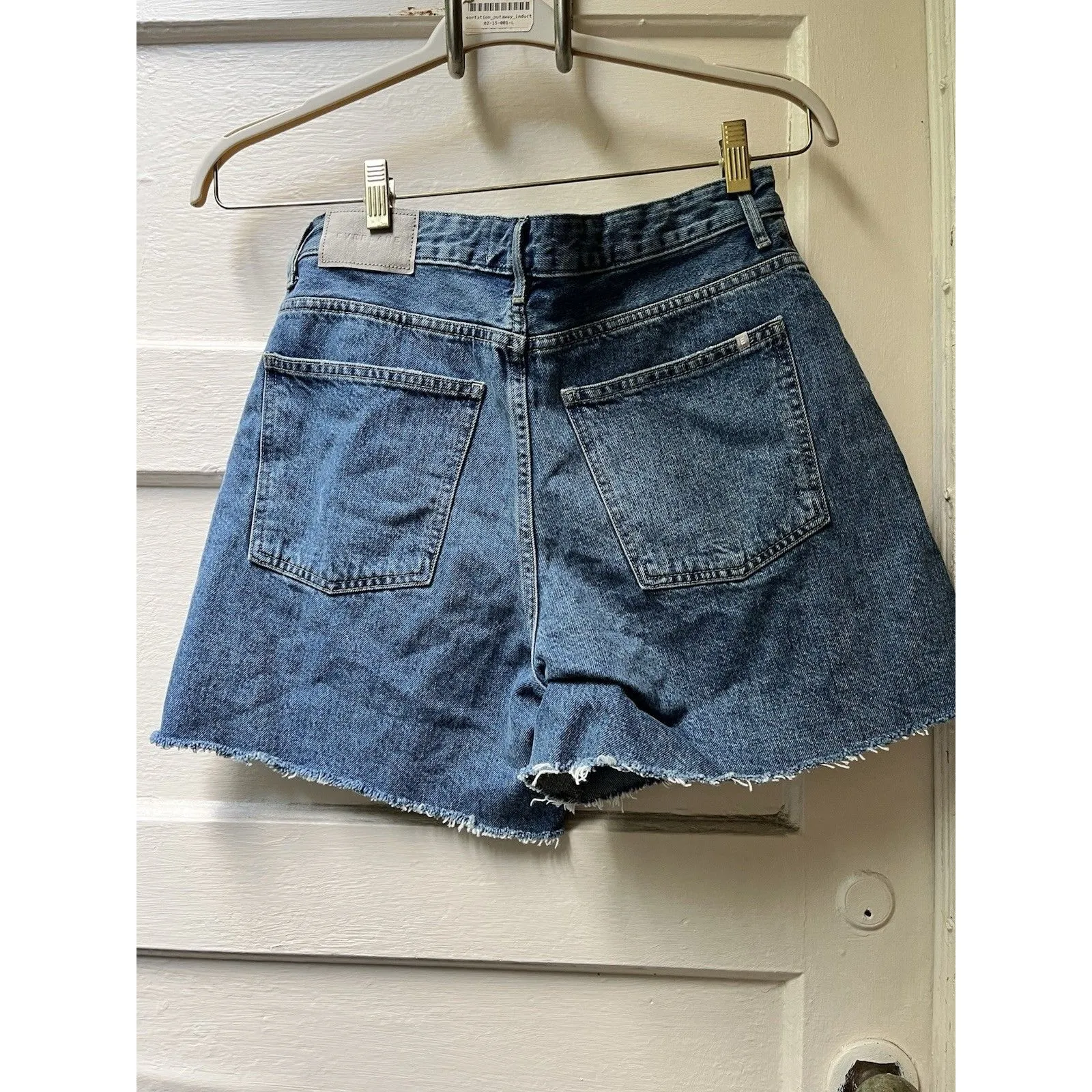 Everlane Womens 28 A-Line Denim Shorts Organic Cotton Cut Off Coastal Summer New - Image 9