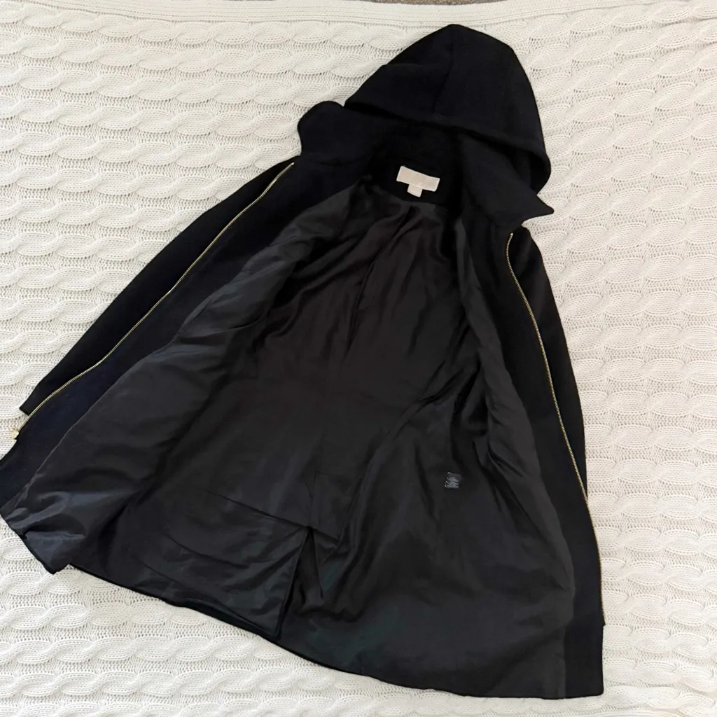 MICHAEL Michael Kors Wool Blend Point Collar Zip Front Coat - Image 3