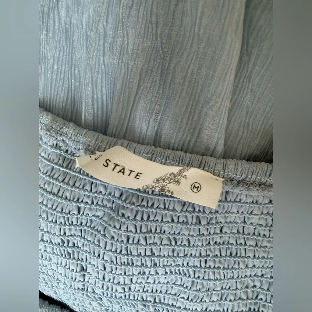 Altar'd State  Light Blue Pastel Long Sleeve Dress, Size Medium - Image 5