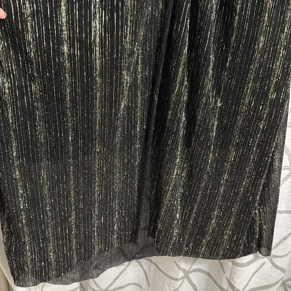 All In Favor Dress - Nordstrom - NWT Blk Silver, Tie Front, V Neck Elastic Waist - Image 6