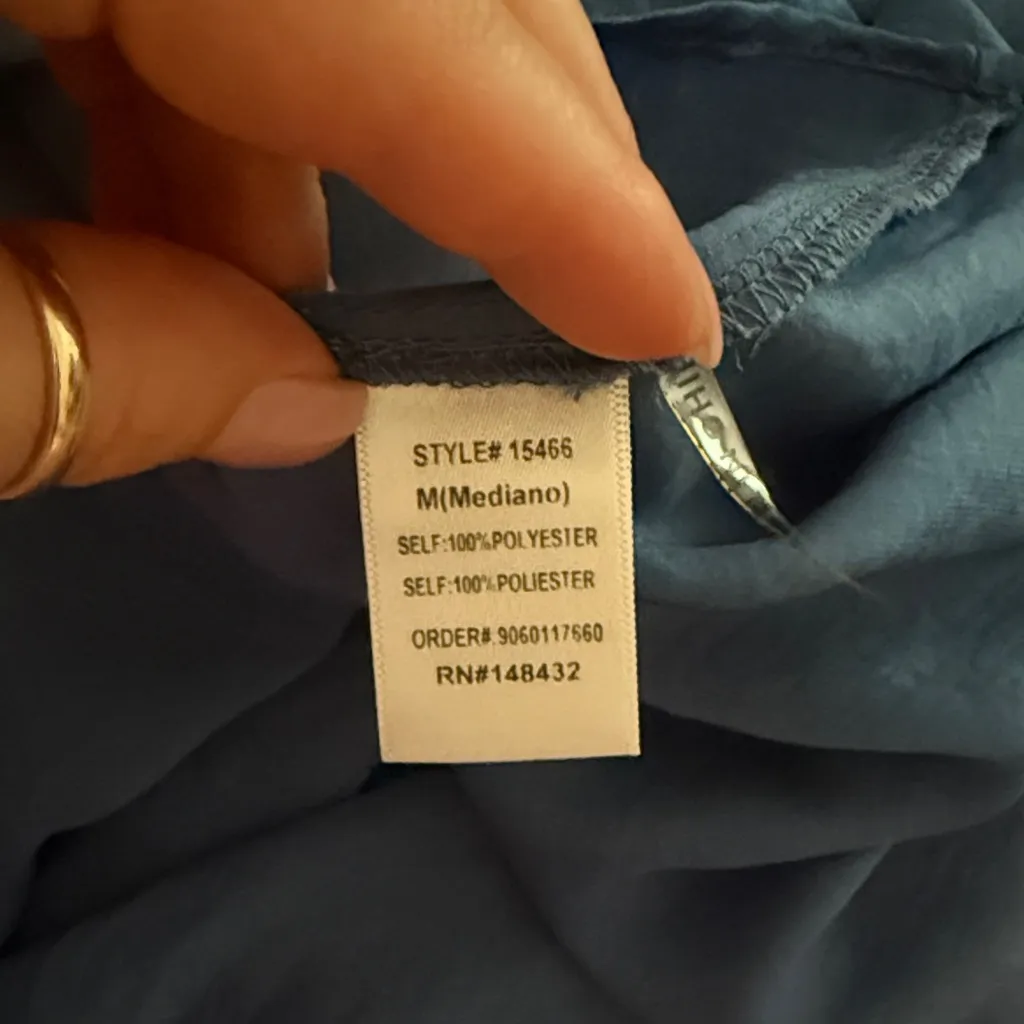 Staccato Blue V-Neck Cold Shoulder Blouse - Image 6