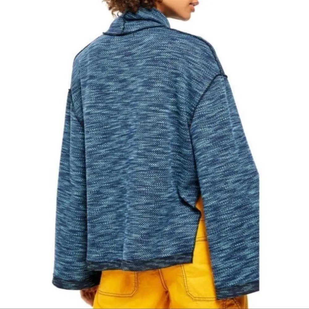 Free People FP We the Free Sunny Days Oversized Knit Sweater Blue Small S - Image 2