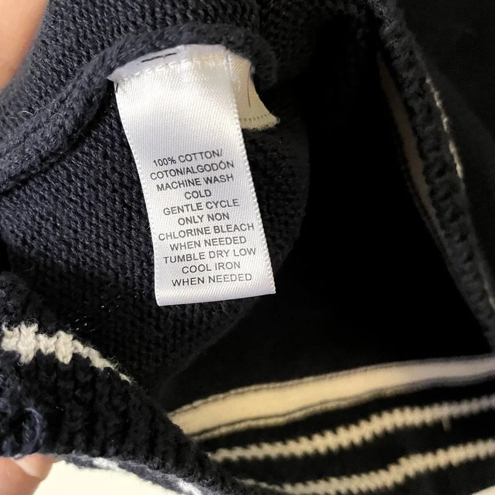 LOFT black and white knit vintage petite boatneck top autumn winter warm cotton - Image 4