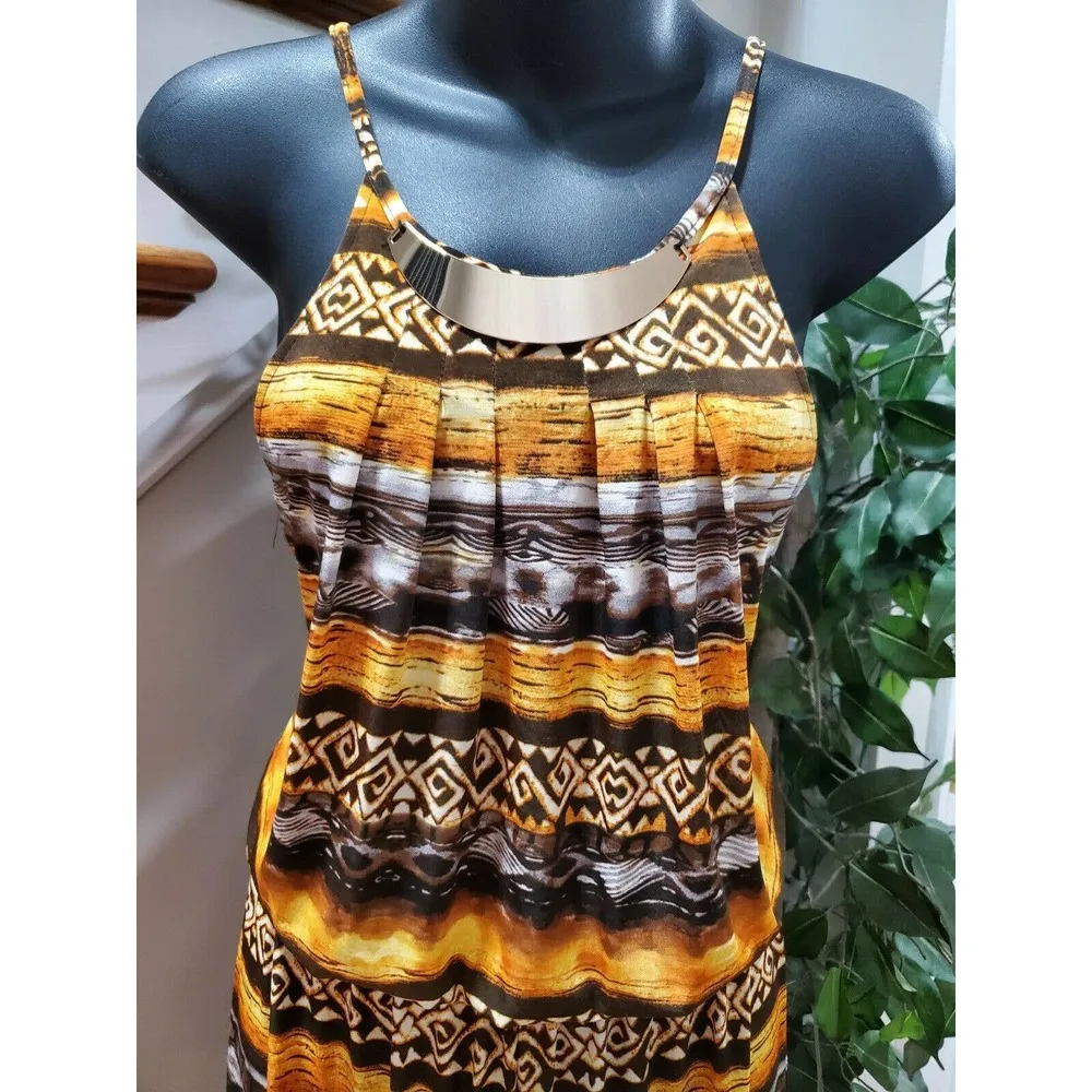 Mlle Gabrielle Women Multicolor Polyester Halter Neck Sleeveless Jumsuits Size M - Image 6