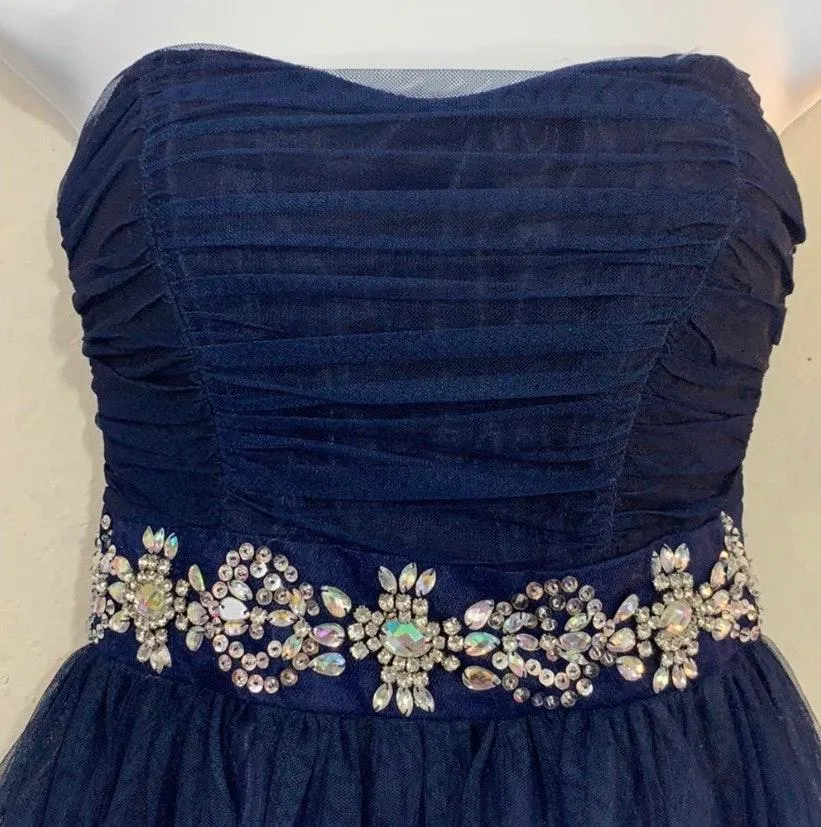 B. Smart Blue Ombré Tulle Prom Homecoming Mini Dress - Image 8